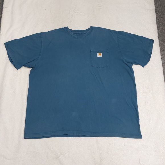 Carhartt Men's Blue Crewneck Original Fit Short Sleeve Pullover T-Shirt Size 2XL - Picture 1 of 8